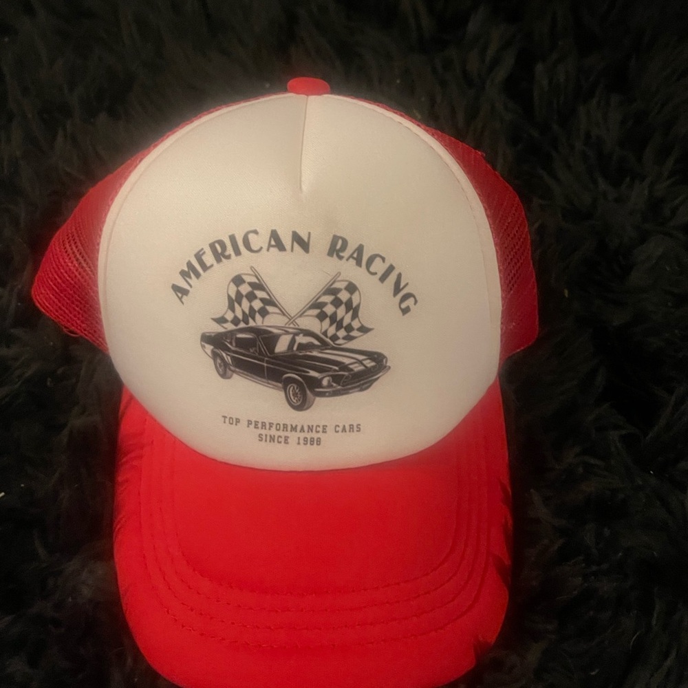 American racing trucker hat